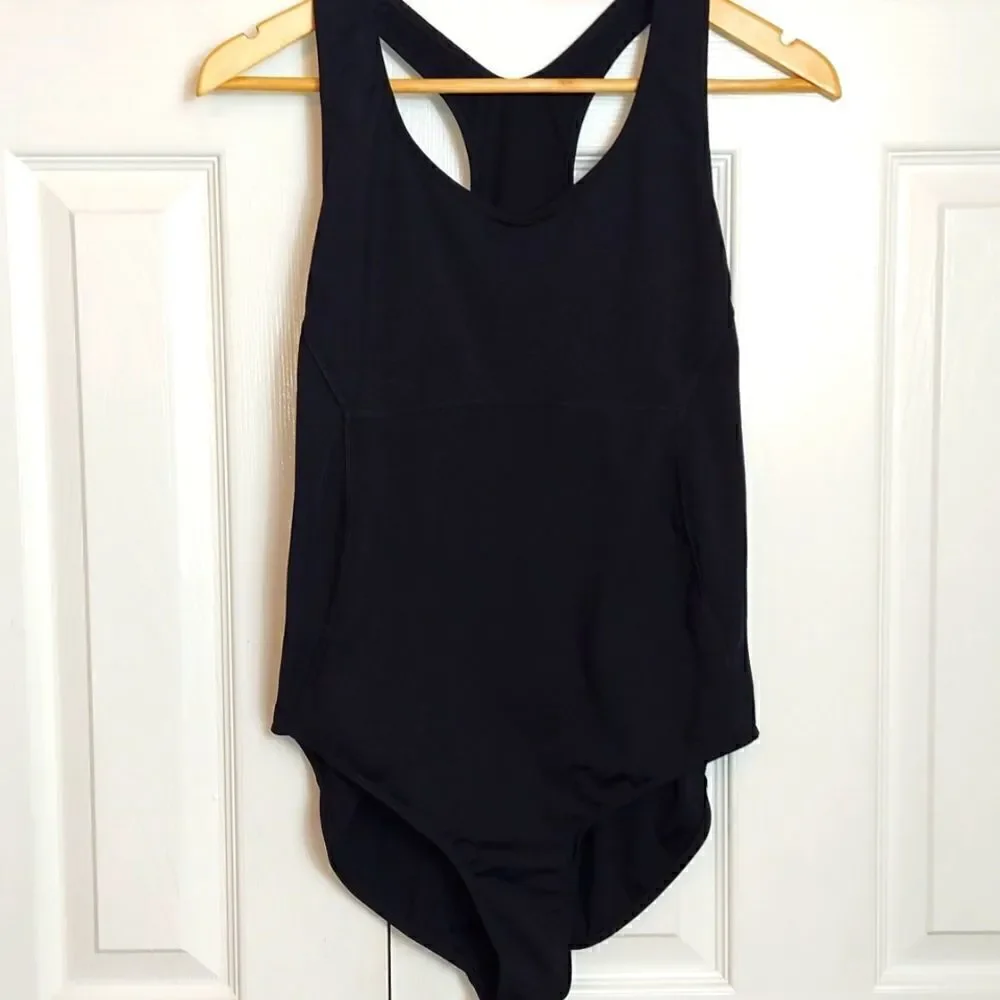 Aurique Racerback Black One-Piece Swimsuit Sz XL